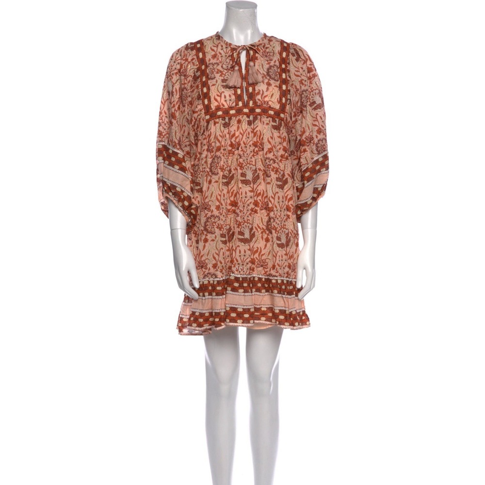 Cleobella Olivia Tunic Dress S Anthropologie Boho Floral Tassel Cotton Mini